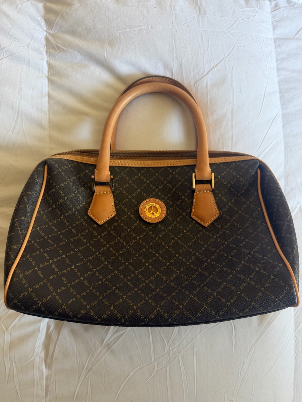 La Tour Eiffel Paris Vintage Rare Leather Handbag